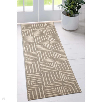 County Patches Taupe In-Outdoor Flatweave Runner-Melrose-Rug Love - The Most Loved Rug Store